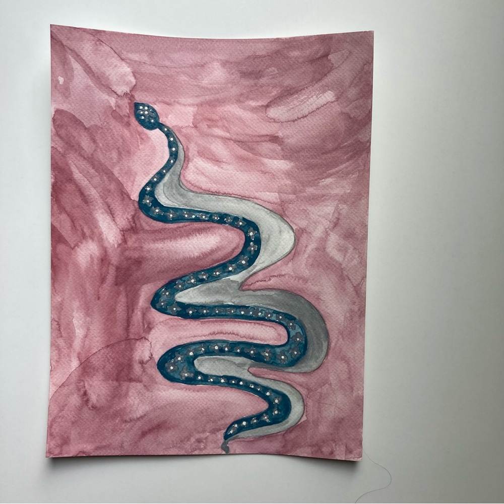 Watercolor Snake Painting